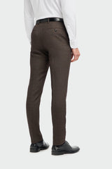 Caridi - Miesten ruskeat tweed-housut