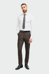 Caridi - Miesten ruskeat tweed-housut