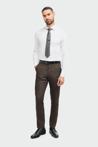 Caridi - Miesten ruskeat tweed-housut