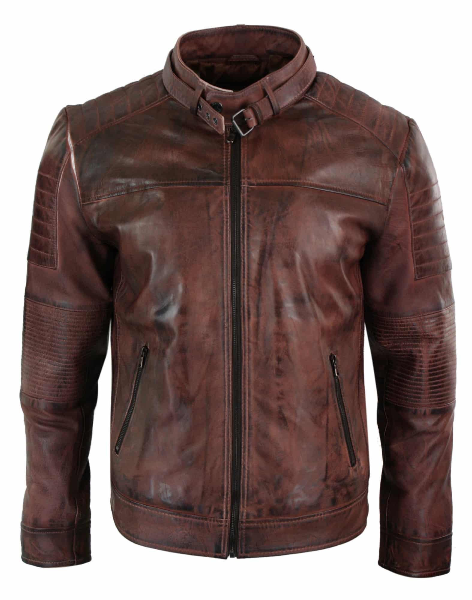 Aitoa nahkaa, mustaa biker-miesten takki, retro-vintage, mittatilaustyönä tehty, Iso-Britannia
