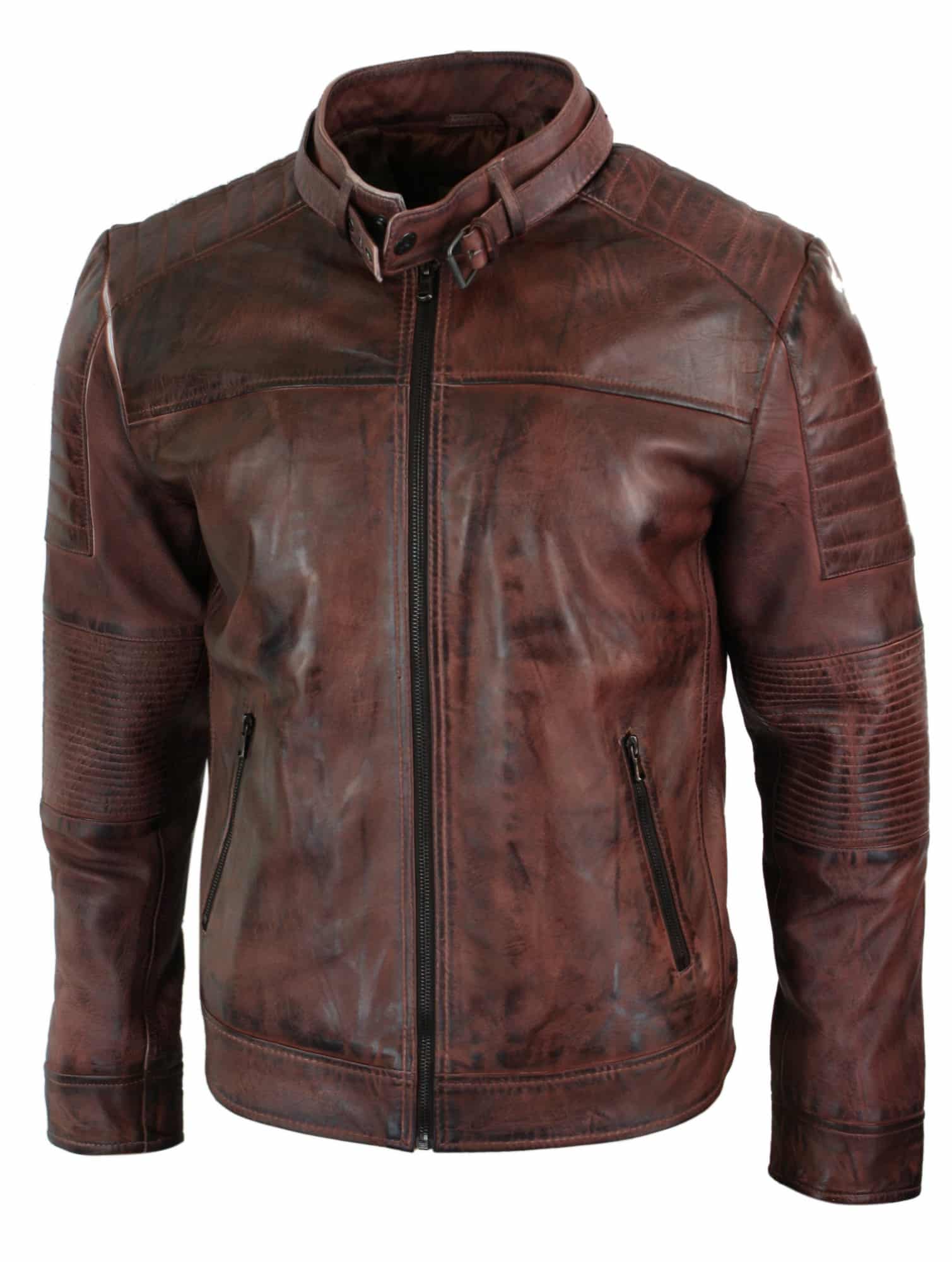 Aitoa nahkaa, mustaa biker-miesten takki, retro-vintage, mittatilaustyönä tehty, Iso-Britannia