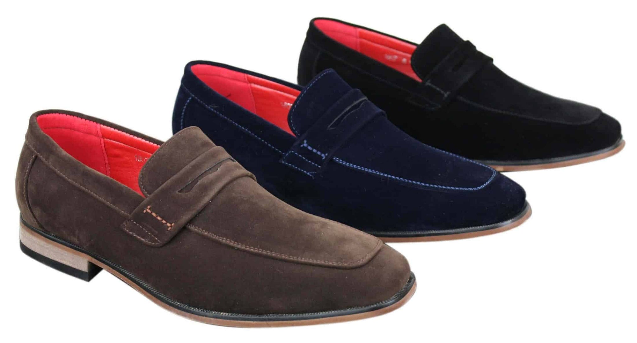 Fiorello 1807 - Miesten mokkanahkaiset keinonahkaiset slip-onl-kengät, italialaistyyliset klassiset loaferit