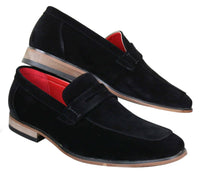 Fiorello 1807 - Miesten mokkanahkaiset keinonahkaiset slip-onl-kengät, italialaistyyliset klassiset loaferit
