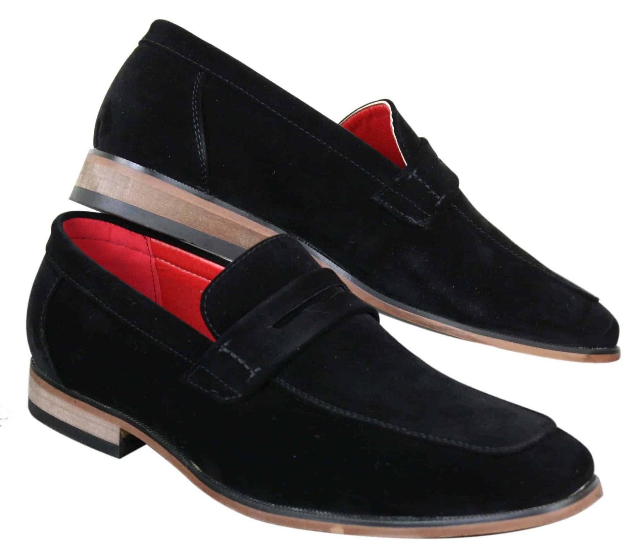 Fiorello 1807 - Miesten mokkanahkaiset keinonahkaiset slip-onl-kengät, italialaistyyliset klassiset loaferit