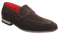 Fiorello 1807 - Miesten mokkanahkaiset keinonahkaiset slip-onl-kengät, italialaistyyliset klassiset loaferit