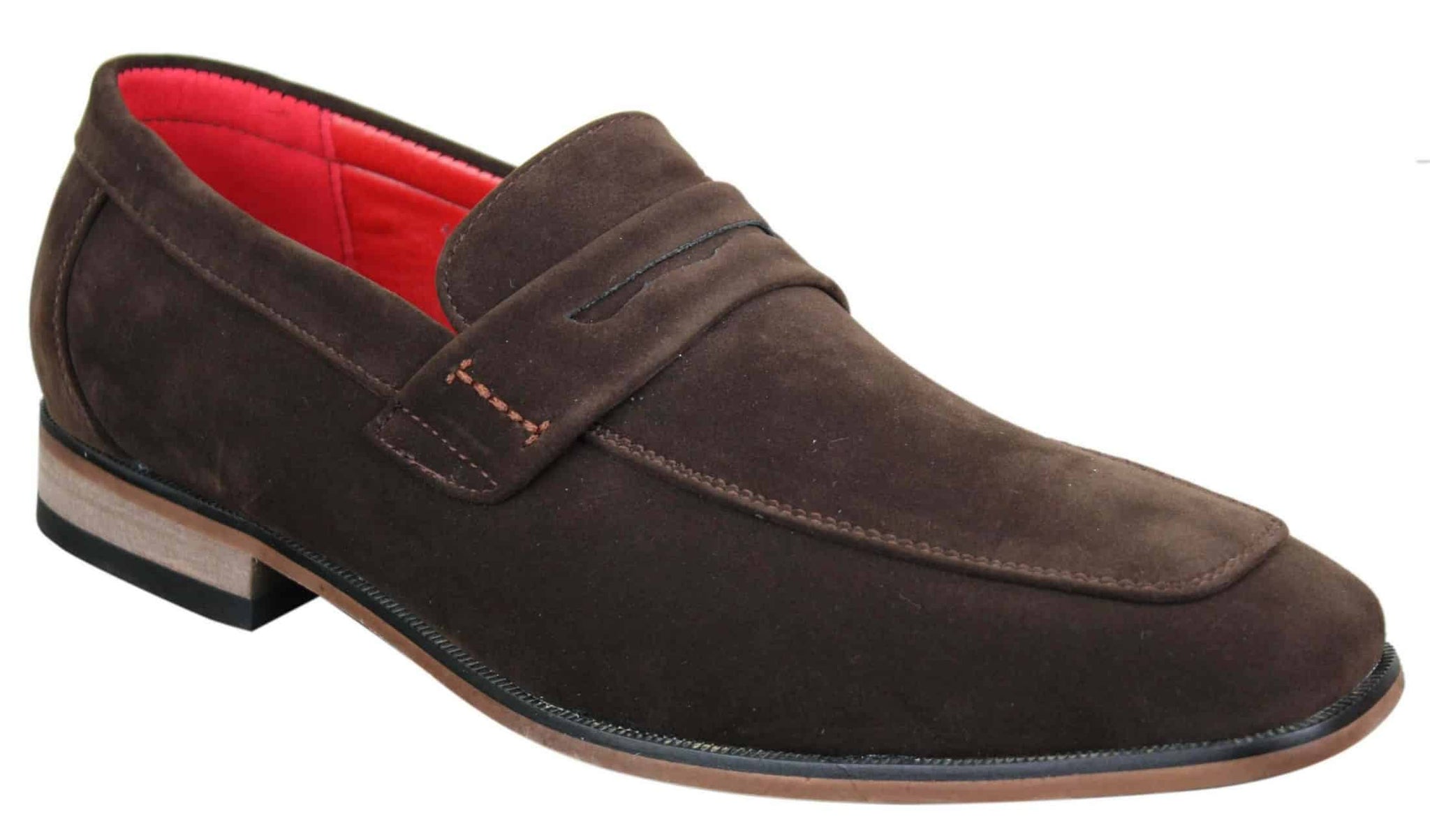 Fiorello 1807 - Miesten mokkanahkaiset keinonahkaiset slip-onl-kengät, italialaistyyliset klassiset loaferit