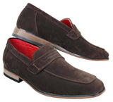 Fiorello 1807 - Miesten mokkanahkaiset keinonahkaiset slip-onl-kengät, italialaistyyliset klassiset loaferit