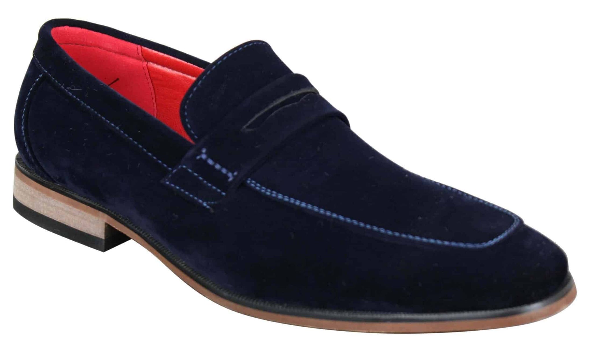 Fiorello 1807 - Miesten mokkanahkaiset keinonahkaiset slip-onl-kengät, italialaistyyliset klassiset loaferit