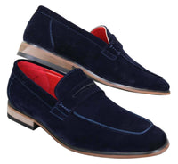 Fiorello 1807 - Miesten mokkanahkaiset keinonahkaiset slip-onl-kengät, italialaistyyliset klassiset loaferit