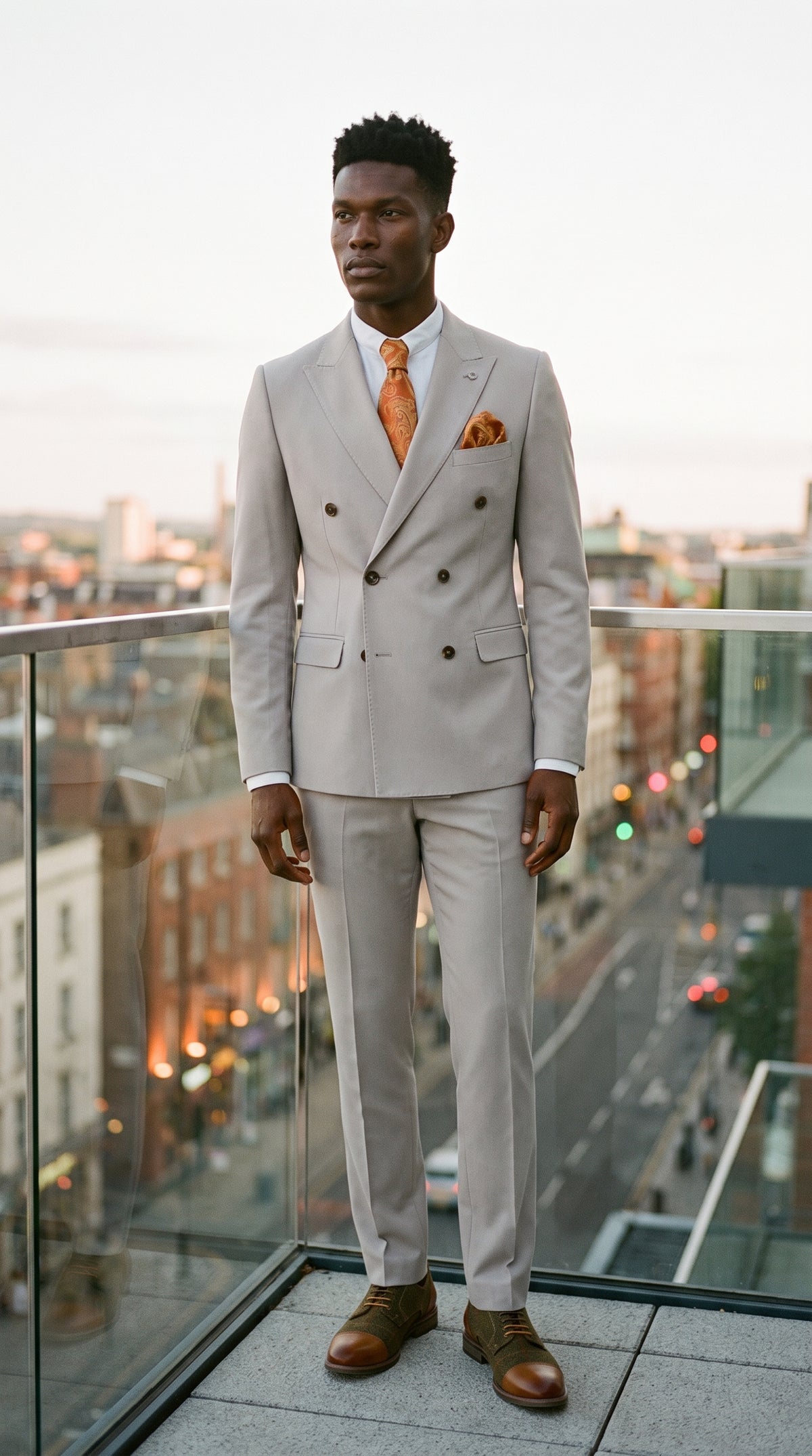 Look #660 styled with Mayfair - Miesten kivikuvioinen kaksiosainen puku, jossa kaksi rintaliiviä