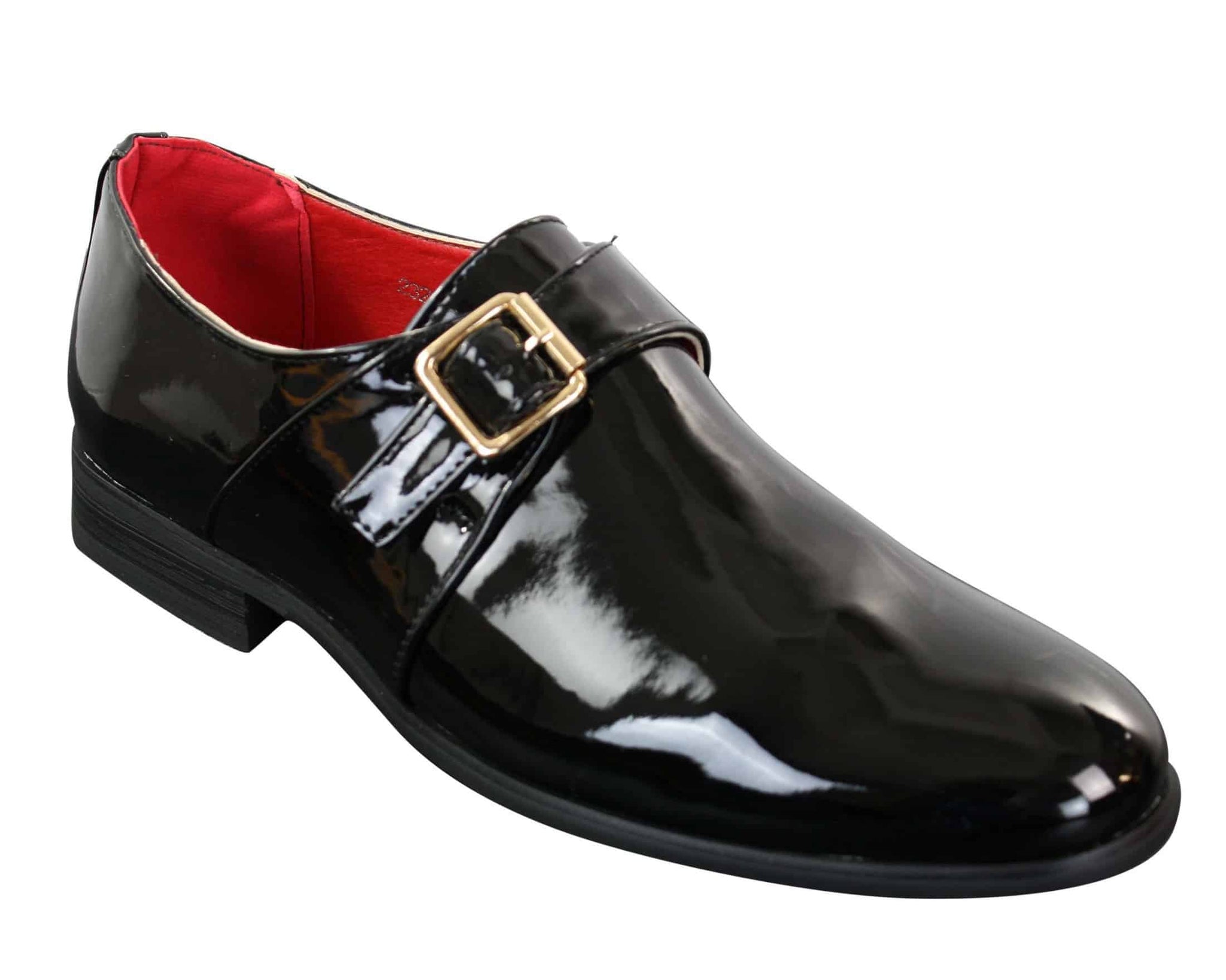 Fiorello 2322 - Miesten lakkakengät, joissa solki ja kiiltävät slip-on-kengät, tyylikkäät rento- ja muodolliset italialaistyyliset kengät