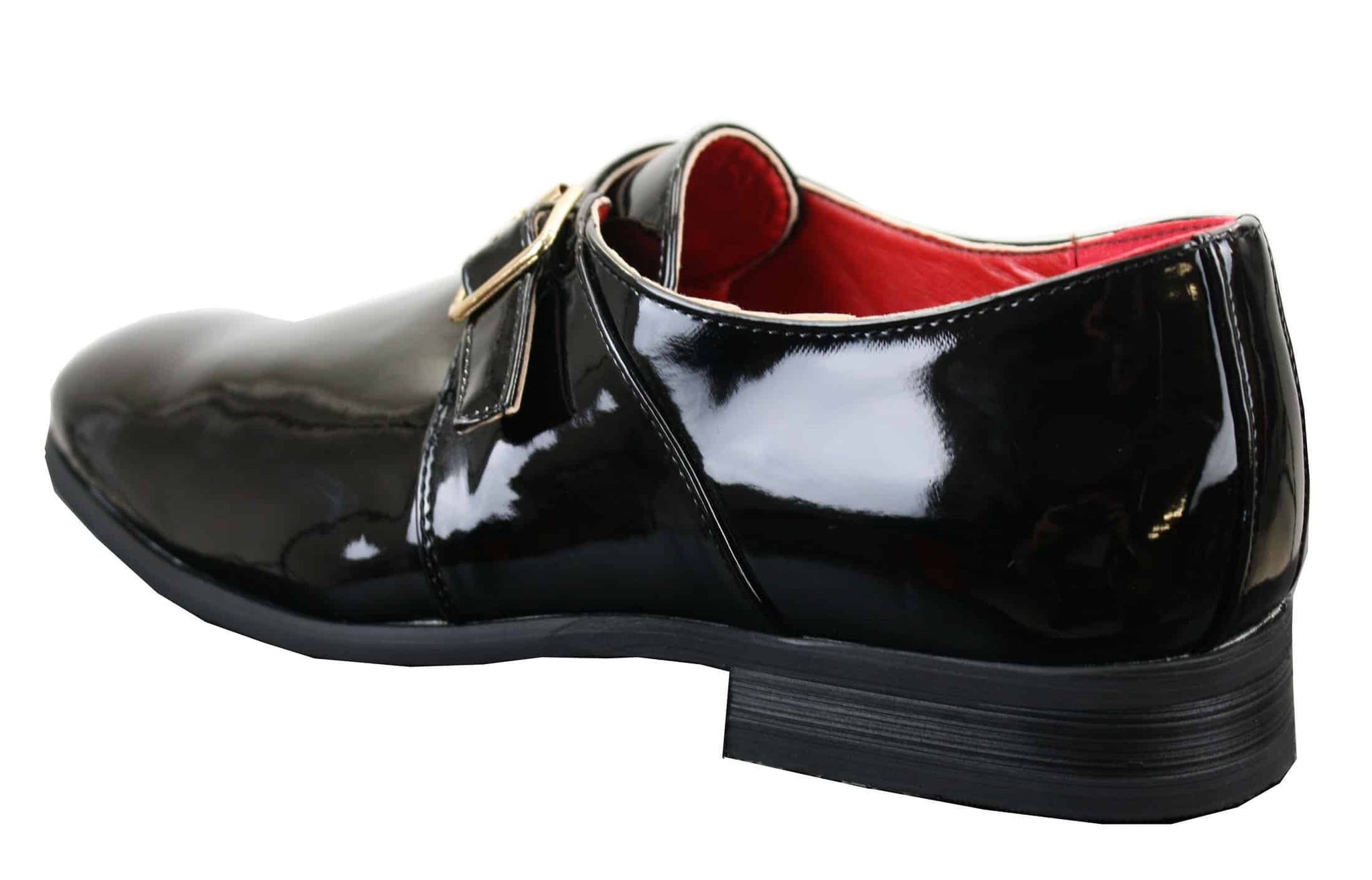 Fiorello 2322 - Miesten lakkakengät, joissa solki ja kiiltävät slip-on-kengät, tyylikkäät rento- ja muodolliset italialaistyyliset kengät
