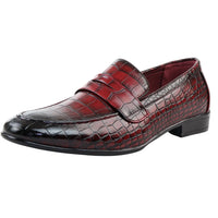 Miesten punaiset slip-on-loaferit muodollisille slip-on-tossuille