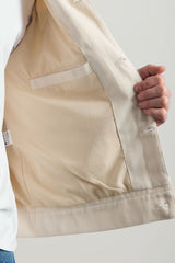 Miesten beige puuvillatwillitakki - Trucker-päällyspaita