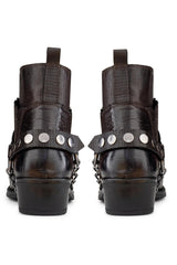 Miesten aidosta nahasta valmistetut cowboy-saappaat ketjulla