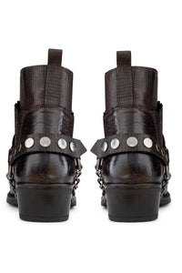 Miesten aidosta nahasta valmistetut cowboy-saappaat ketjulla