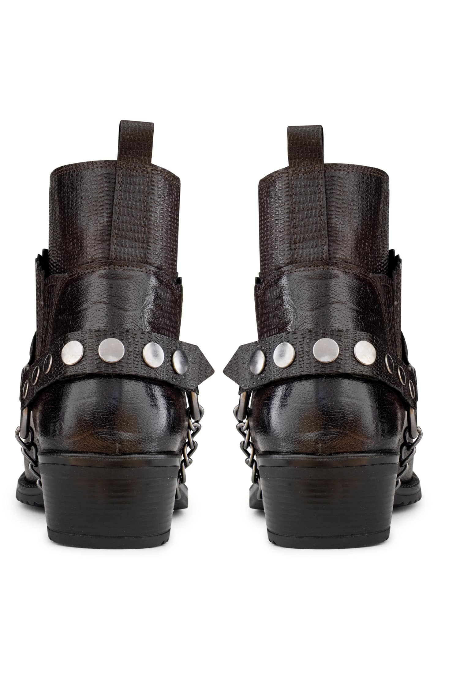 Miesten aidosta nahasta valmistetut cowboy-saappaat ketjulla