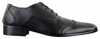 Gio Gino 907001 miesten mustat tyylikkäät muodolliset PU-nahkaiset brogue-kengät, Gatsby italialaiset klassiset kengät