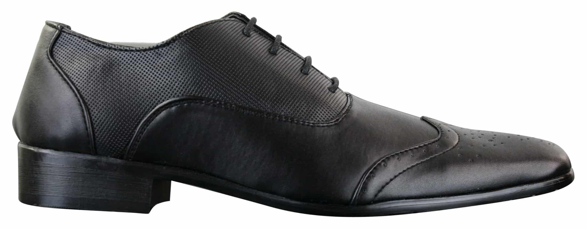 Gio Gino 907001 miesten mustat tyylikkäät muodolliset PU-nahkaiset brogue-kengät, Gatsby italialaiset klassiset kengät