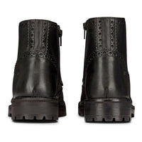 Miesten aidolla nahalla nauhalliset platform-brogue-saappaat, punk rock, musta, ruskea