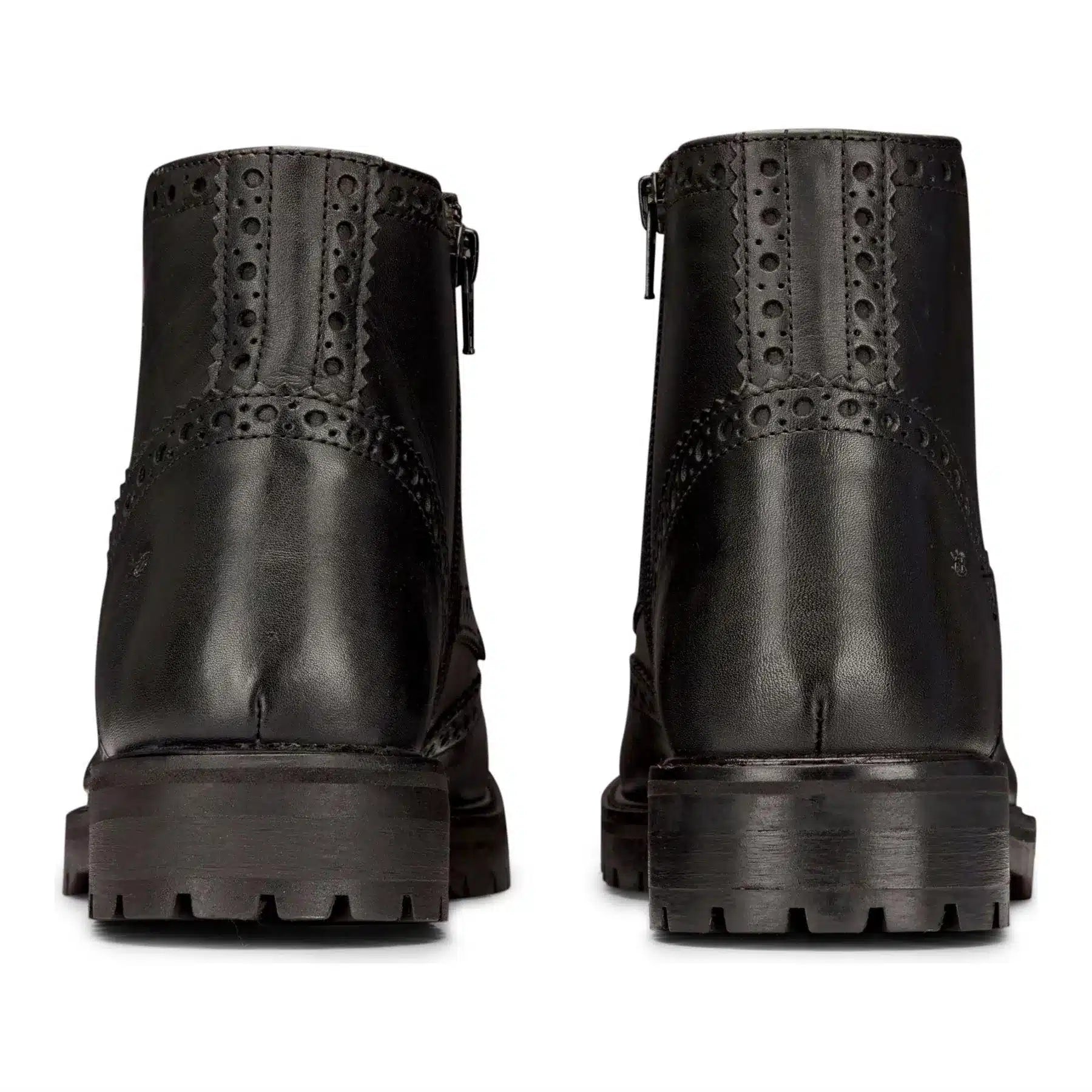 Miesten aidolla nahalla nauhalliset platform-brogue-saappaat, punk rock, musta, ruskea