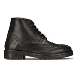 Miesten aidolla nahalla nauhalliset platform-brogue-saappaat, punk rock, musta, ruskea