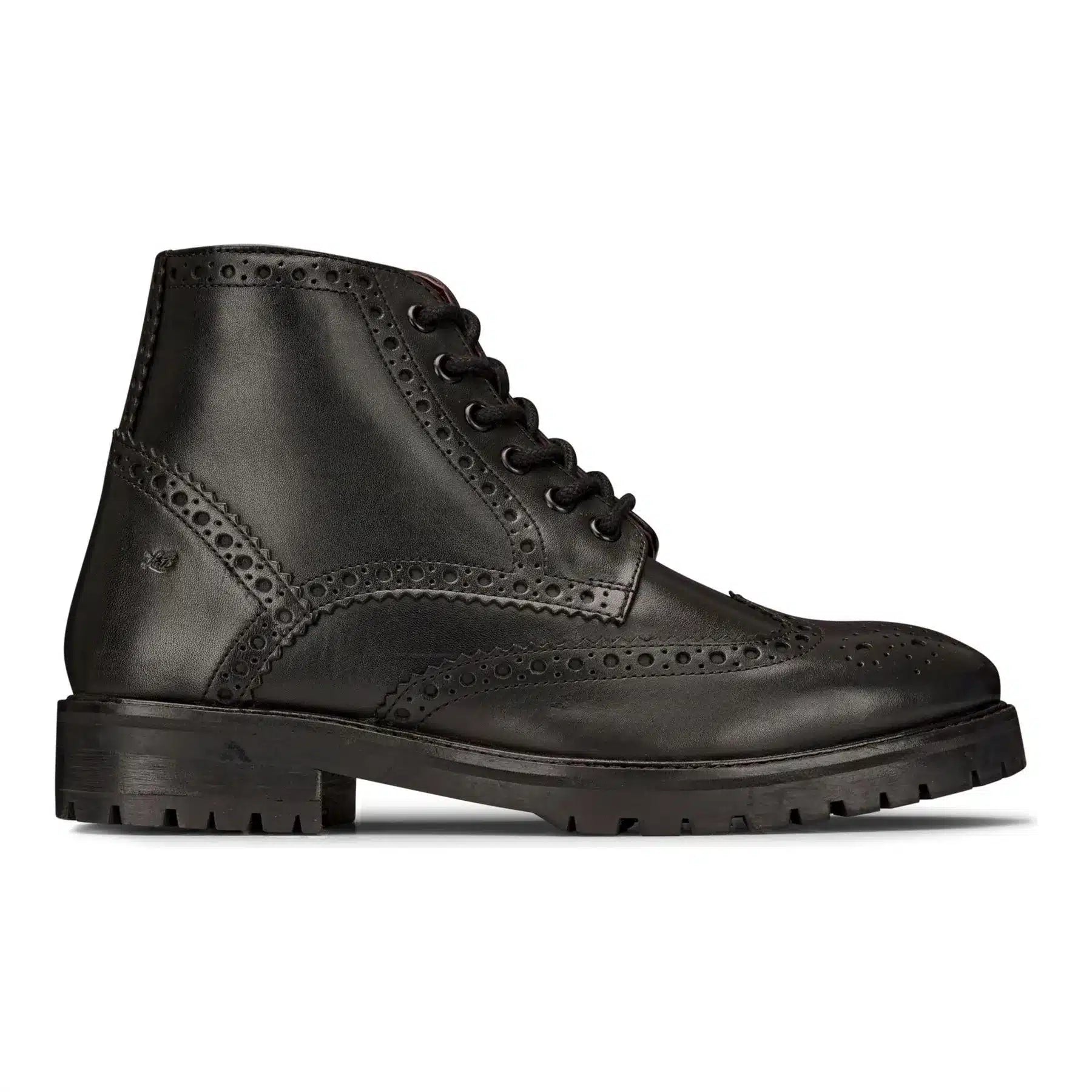 Miesten aidolla nahalla nauhalliset platform-brogue-saappaat, punk rock, musta, ruskea