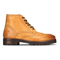 Miesten aidolla nahalla nauhalliset platform-brogue-saappaat, punk rock, musta, ruskea