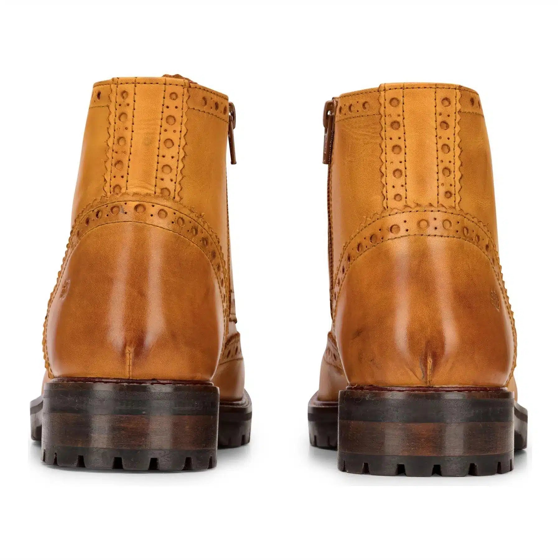Miesten aidolla nahalla nauhalliset platform-brogue-saappaat, punk rock, musta, ruskea