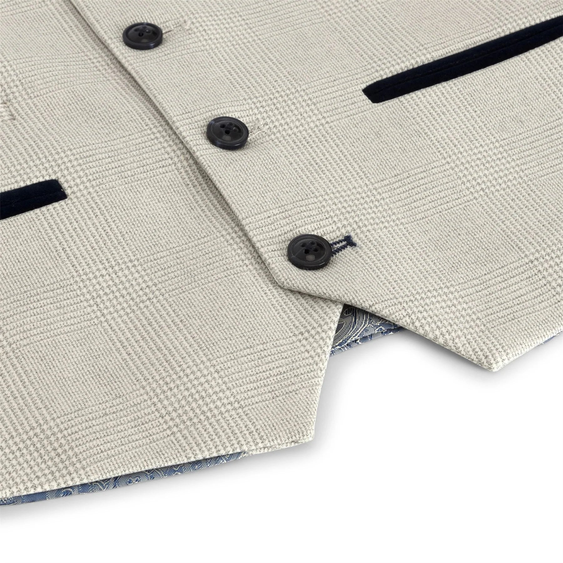 Poikien 3-osainen kermanvärinen tweed-puku hääjuhlille, ruutukuvioinen, räätälöity istuvuus, tyylikäs ja muodollinen