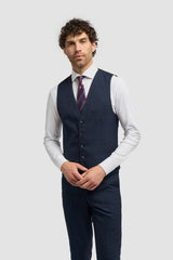 Caridi - Miesten tummansininen tweed-liivi
