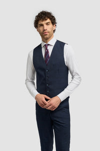 Caridi - Miesten tummansininen tweed-liivi
