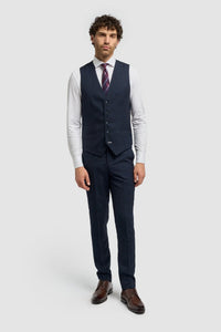 Caridi - Miesten tummansininen tweed-liivi