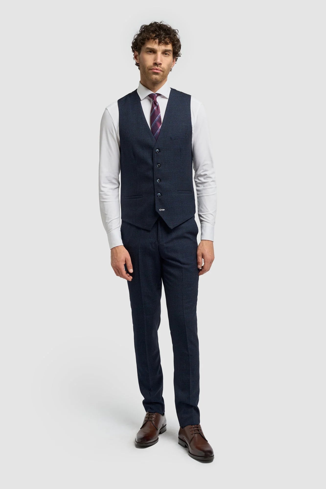 Caridi - Miesten tummansininen tweed-liivi