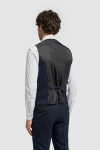 Caridi - Miesten tummansininen tweed-liivi