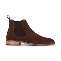 Miesten ruskeat mokkanahkaiset slip-on-nilkkurit