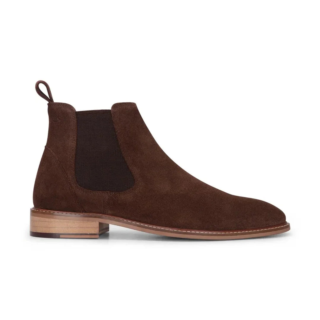 Miesten ruskeat mokkanahkaiset slip-on-nilkkurit