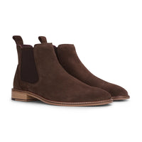 Miesten ruskeat mokkanahkaiset slip-on-nilkkurit