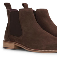Miesten ruskeat mokkanahkaiset slip-on-nilkkurit
