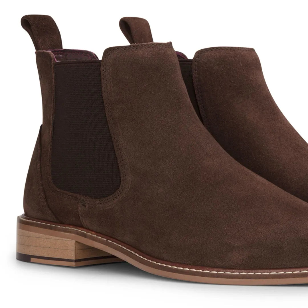 Miesten ruskeat mokkanahkaiset slip-on-nilkkurit