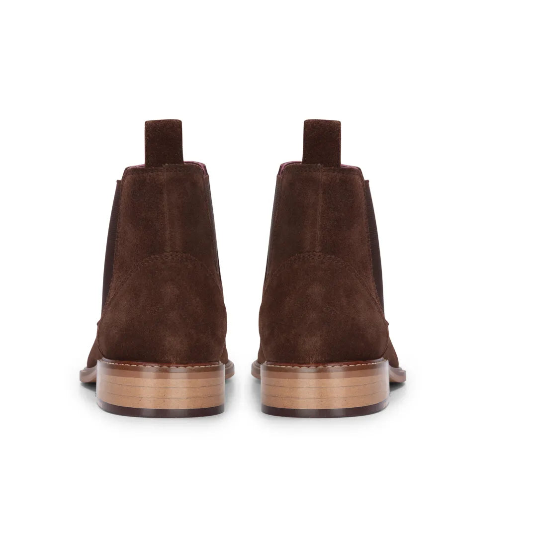 Miesten ruskeat mokkanahkaiset slip-on-nilkkurit