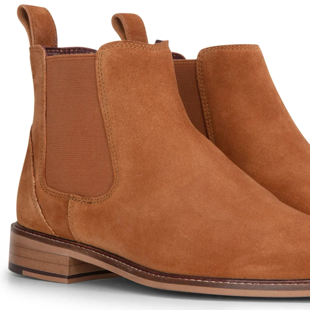 Miesten kamelinväriset mokkanahkaiset slip-on-nilkkurit