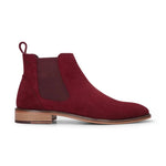 Miesten viininpunaiset mokkanahkaiset slip-on-nilkkurit