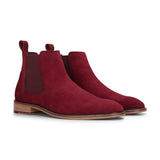 Miesten viininpunaiset mokkanahkaiset slip-on-nilkkurit