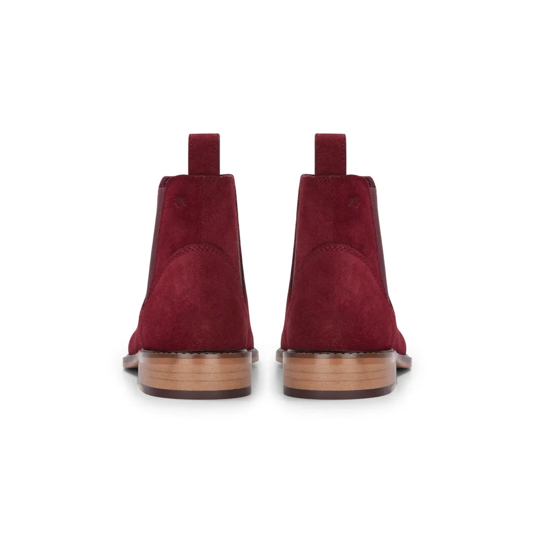 Miesten viininpunaiset mokkanahkaiset slip-on-nilkkurit