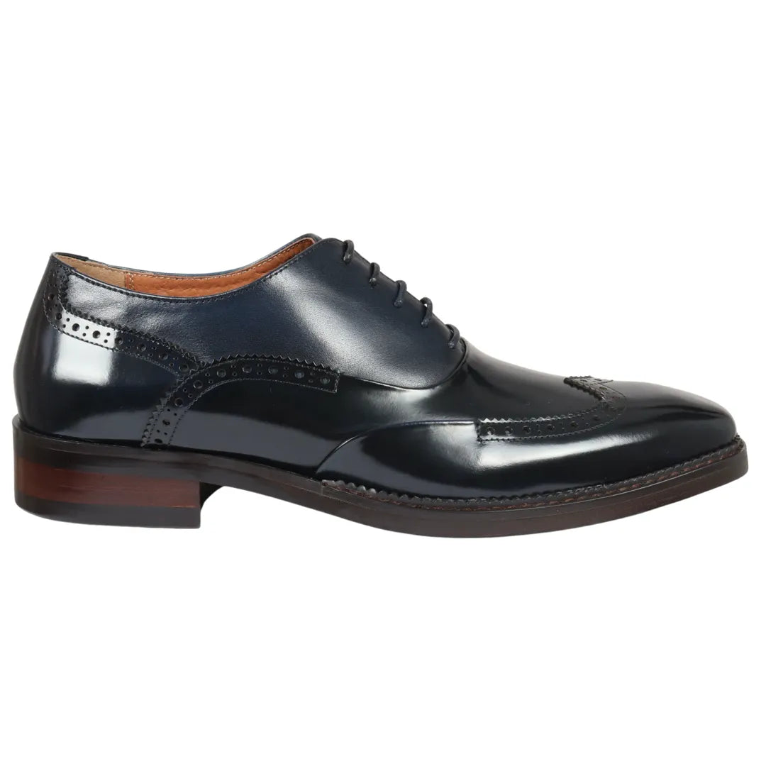 Harry - Miesten tummansiniset lakkanahkaiset brogue-kengät