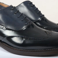 Harry - Miesten tummansiniset lakkanahkaiset brogue-kengät