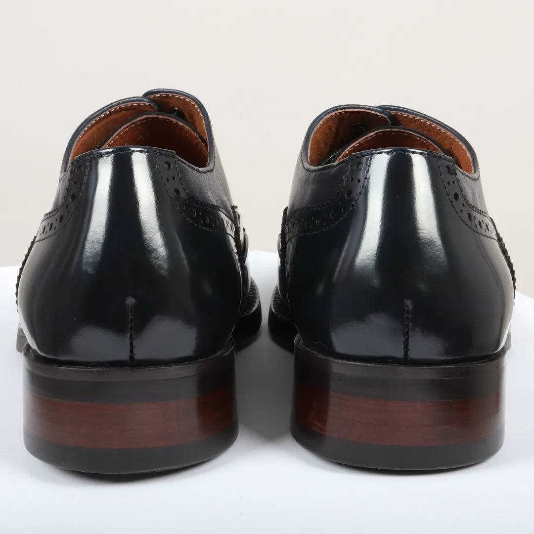 Harry - Miesten tummansiniset lakkanahkaiset brogue-kengät