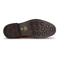 Miesten slip-on-nilkkurit aidosta nahasta, brogue-nilkkurit, ruskeat ja kellanruskeat, klassiset, tyylikkäät ja muodolliset london-nilkkurit