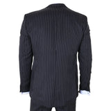 IM45 - Miesten musta kolmiosainen pinstripe-puku mafiatyyliin